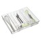 mDesign Dual Expandable 6-Section Kitchen Drawer Utensil Tray - Clear
